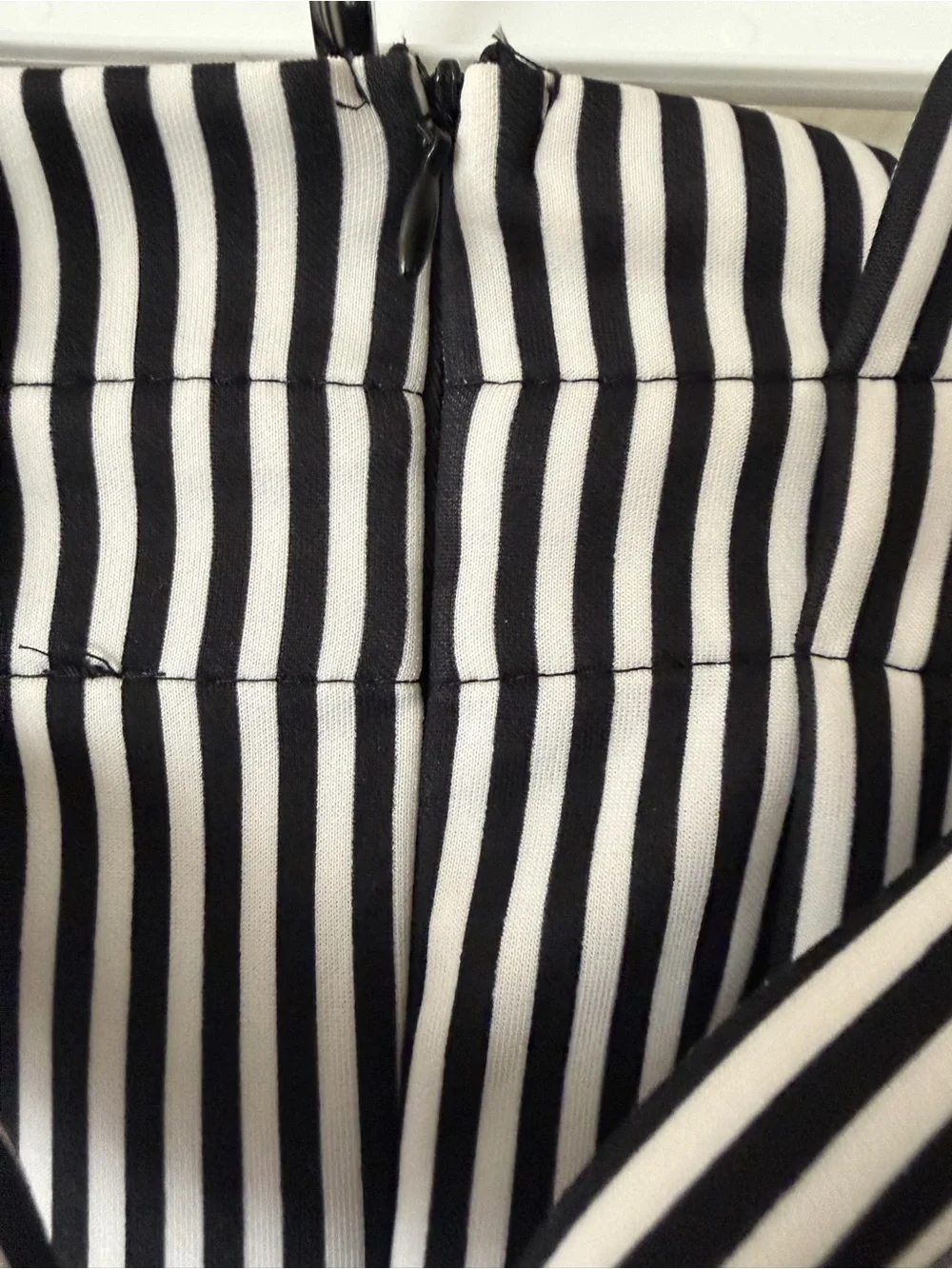 Haute Monde Black and White Striped A-Line Midi Skirt
